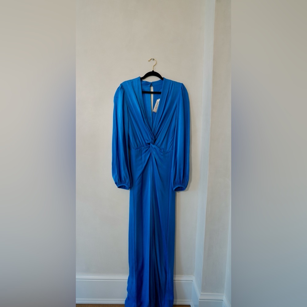 Silvia Tcherassi Electric Blue Twist-Front Long Sleeve Jumpsuit